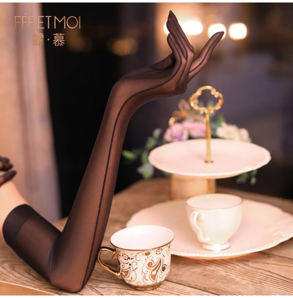 FEE ET MOI - Ultra-Thin Super-Smooth Glossy Gloves (Black)